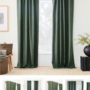 West Elm Forest Green Drapes